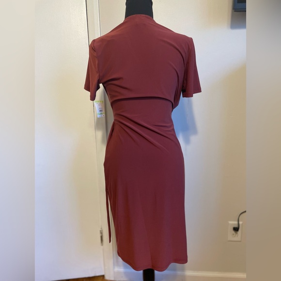 🆕🌟 Anne Klein Solid Wrap Dress - Picture 3 of 10